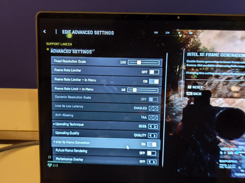 こちらはBattlefield 6でのフレーム生成設定