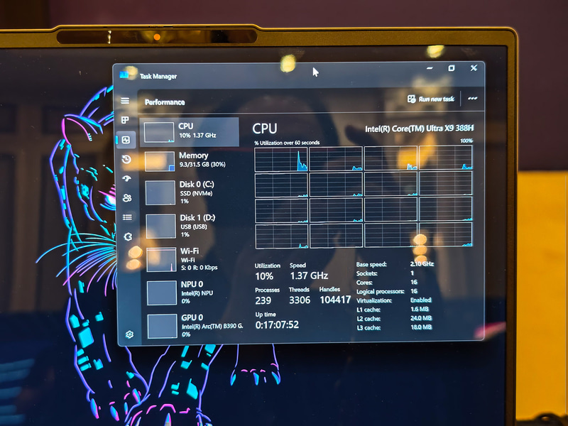 Core Ultra X9 388H、CPUは18コア、GPUはArc B390