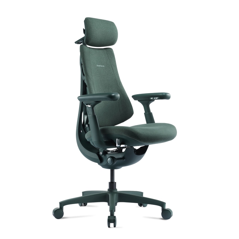 本体カラーはミッドナイトブラックとスペースグレー、そして今回使用しているモスグリーンの3色が用意されている。モスグリーンは一般販売向けに用意された専用カラーで、座面やネックレストの表面素材がほかの色よりも高級感のある仕上がりとなっている