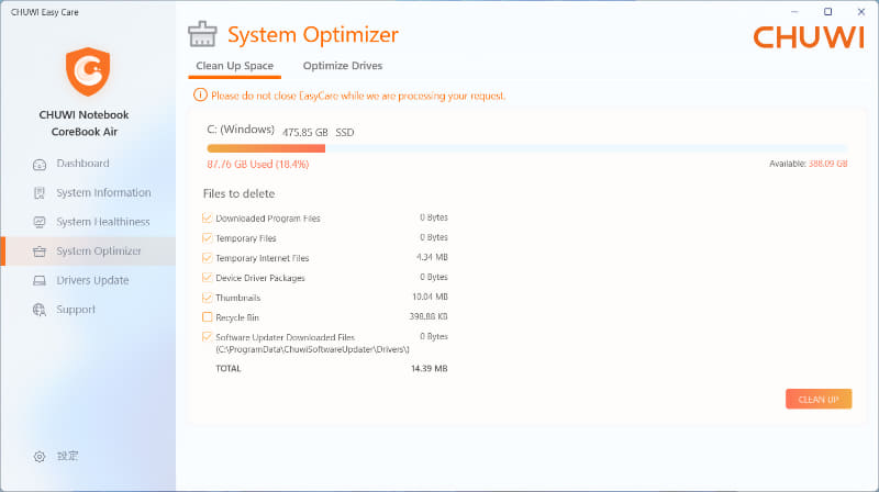 CHUWI Easy Care > System Optimizer (4/6)