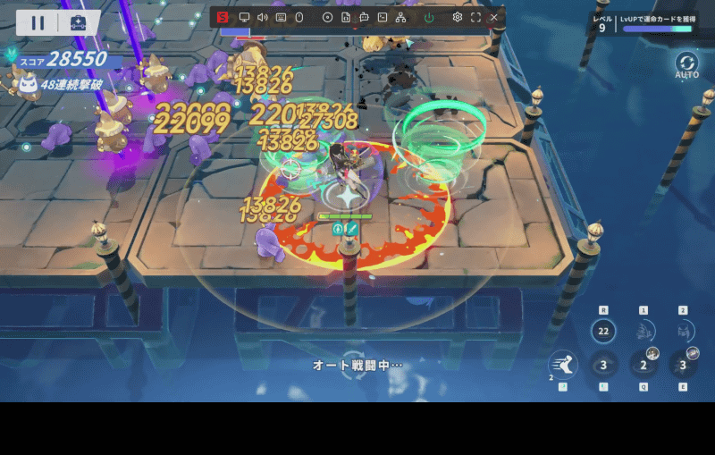 NanoKVMのシステムでステラソラをプレイ中。60fps出ており遅延も気にならない