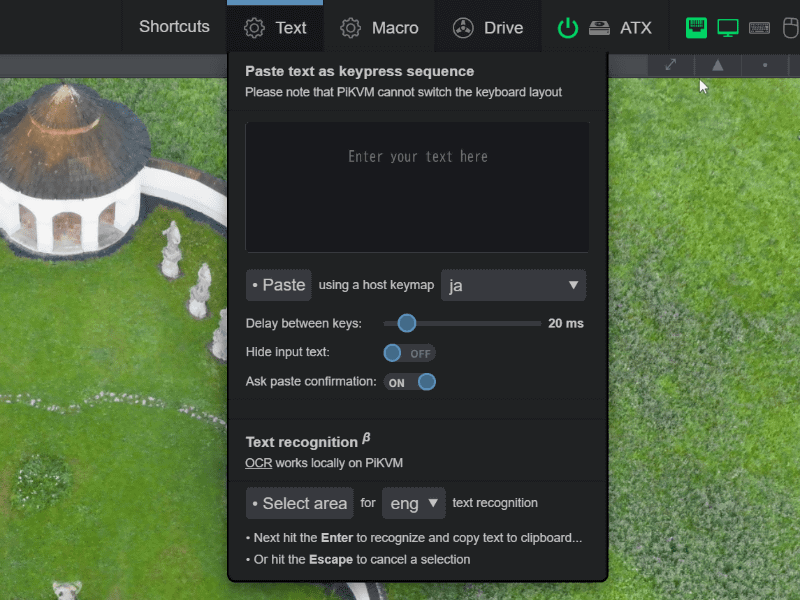 PiKVMのシステムでは日本語配列でもキーマップを変換してくれる機能がある