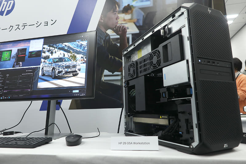 この技術の肝は、ワークステーション側の「GPUリソース」を共有して、それに接続するクライアント側のソフトがそのGPUリソースを活用できる点。ワークステーション側にそのアプリを入れておく必要はなく、GPUリソース共有ソフトがGPUを利用する命令を受け取ると、ワークステーションのGPUを自動的に活用する。なんとも不思議ですごい技術だ。なお、複数台同時にアクセスできるわけではなく、搭載するGPU分だけクライアントが接続できる