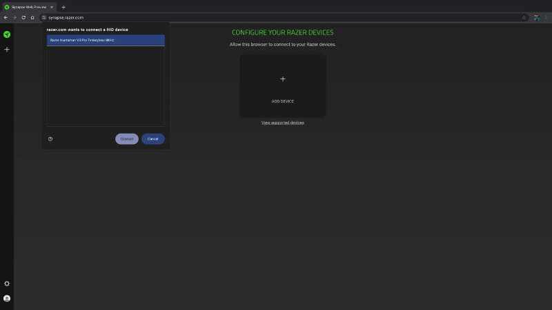 PCに接続中の対応デバイスを選択する