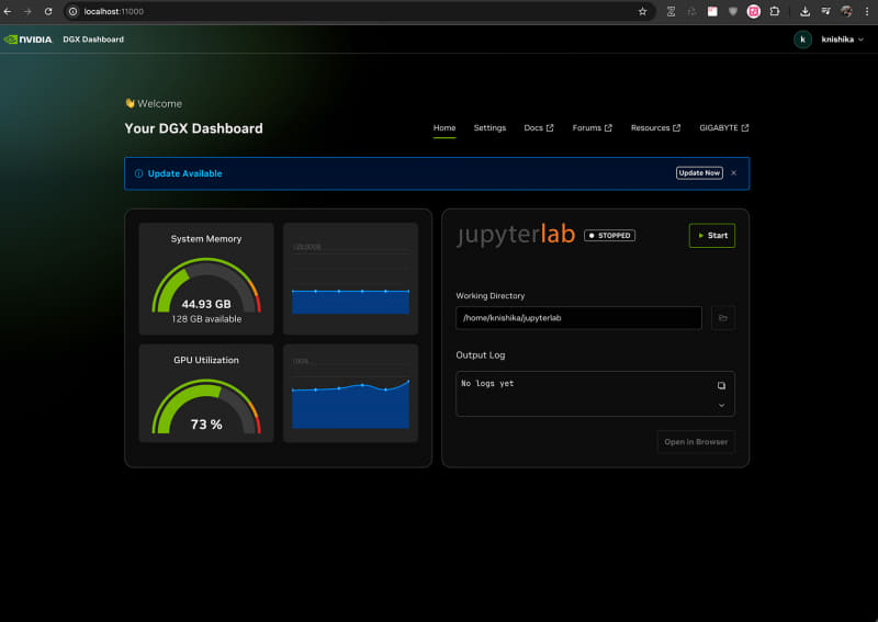 HeartMuLa-Studio起動中のDGX Spark互換機の使用メモリ状況(RAM+VRAM)