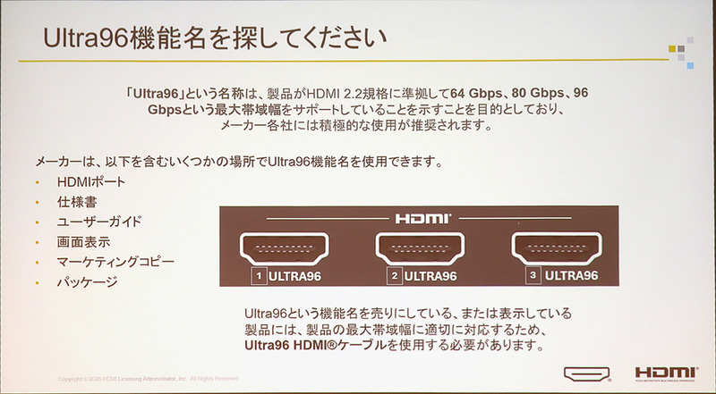 機器側にもUltra96記載を推奨