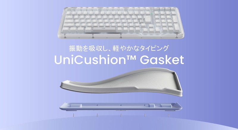 UniCushionガスケットは柔らかなシリコン素材