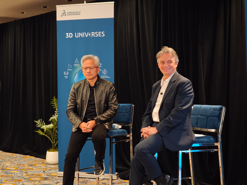 質疑応答でもフアン氏オンステージは続いたが、ダッソー・システムズのCEOも笑顔が絶えない質疑応答となった