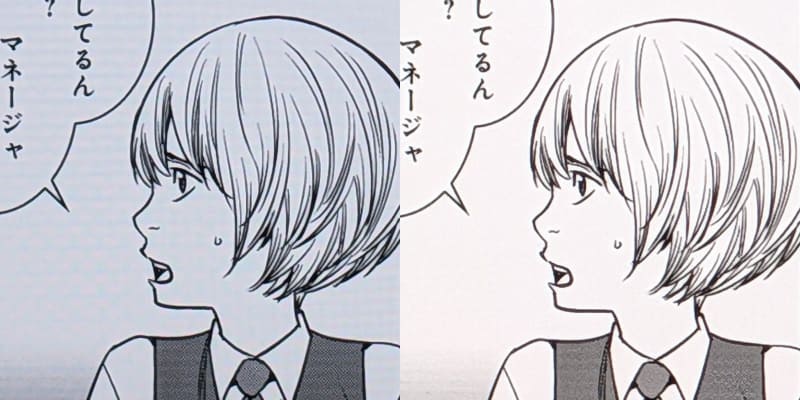 ディティールの比較。左が本製品(343ppi)、右がiPad mini(326ppi)。テキスト同様、こちらも十分なクオリティだ