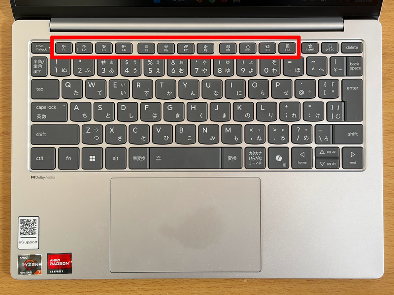 キーボードの上部に並ぶファンクションキー。F1からF12まで全部で12個あり、アプリごとに押したときの動作が異なりますが、大抵の場合、便利な機能が割り当てられています。使わないのは実にもったいない