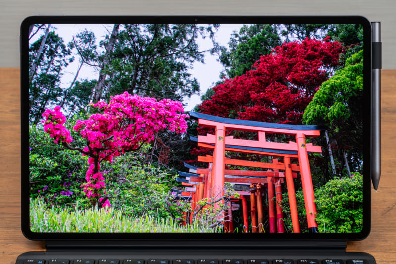 2,560×1,600ドット、約240ppiの高精細な有機ELディスプレイ