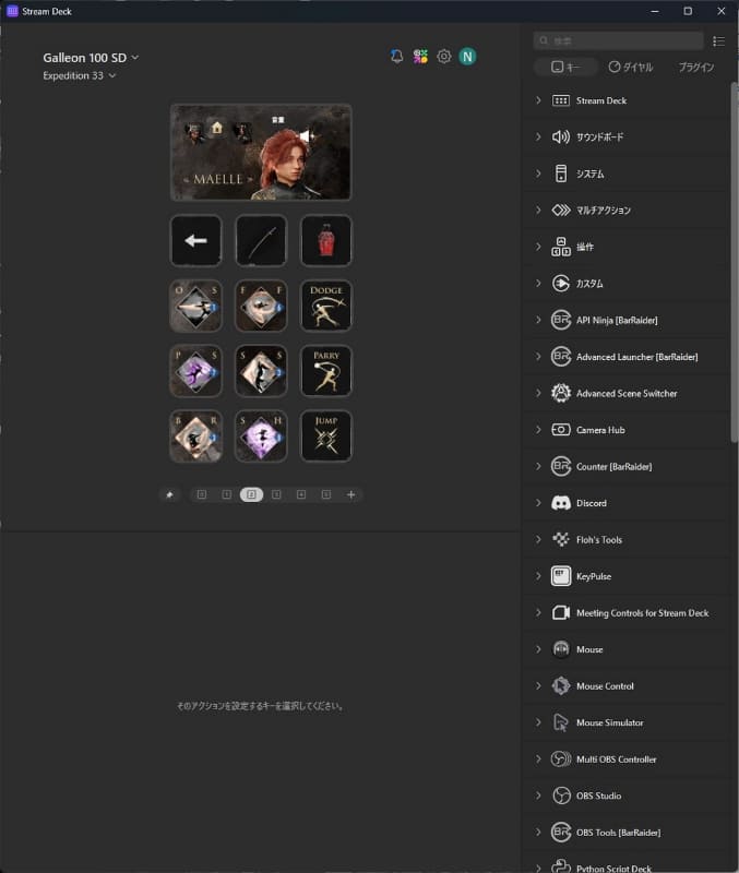 こちらはClair Obscur: Expedition 33用のプロファイル。キャラごとにページが分かれているのがおもしろい