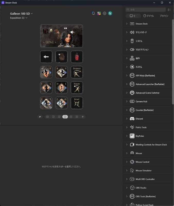 こちらはClair Obscur: Expedition 33用のプロファイル。キャラごとにページが分かれているのがおもしろい