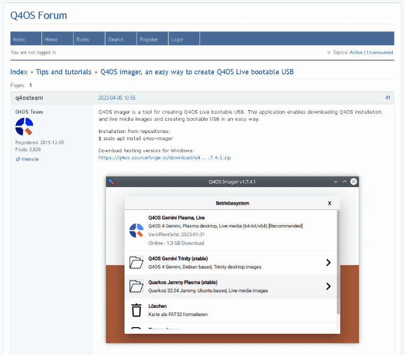 フォーラムからツールをダウンロード