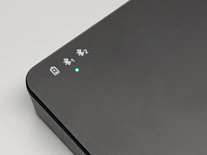 Bluetoothはマルチペアリング対応で、接続先(1/2)はLEDで判別できる