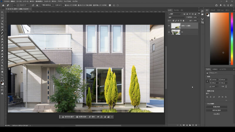 処理が終わると新規のレイヤーが作成され車が非常に自然に削除されました