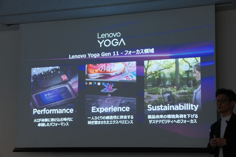 Yoga Gen 11シリーズでのフォーカス領域