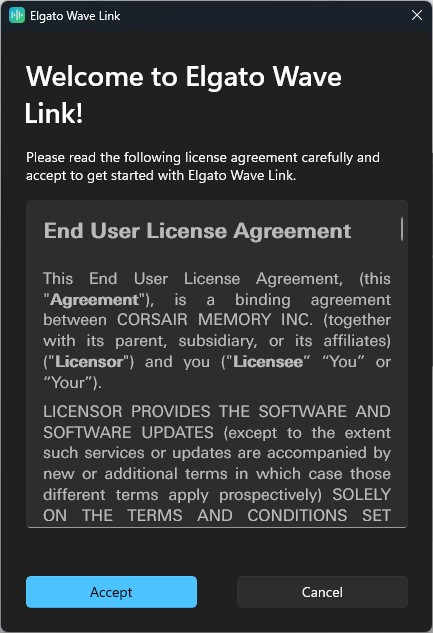 「Accept」を押して、利用規約に同意する