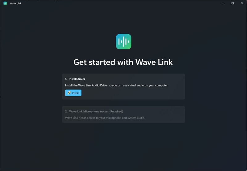 「Install」を押して、Wave Linkドライバをインストールする