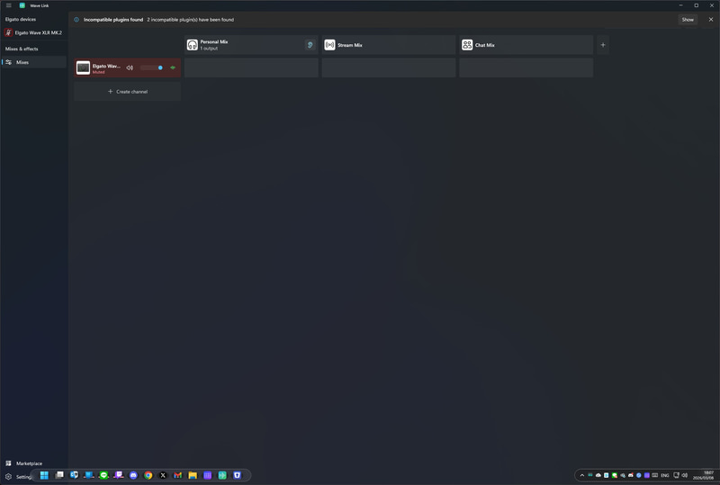 Elgato製マイク/オーディオインターフェイスを接続している場合は、自動的にチャンネルに追加される