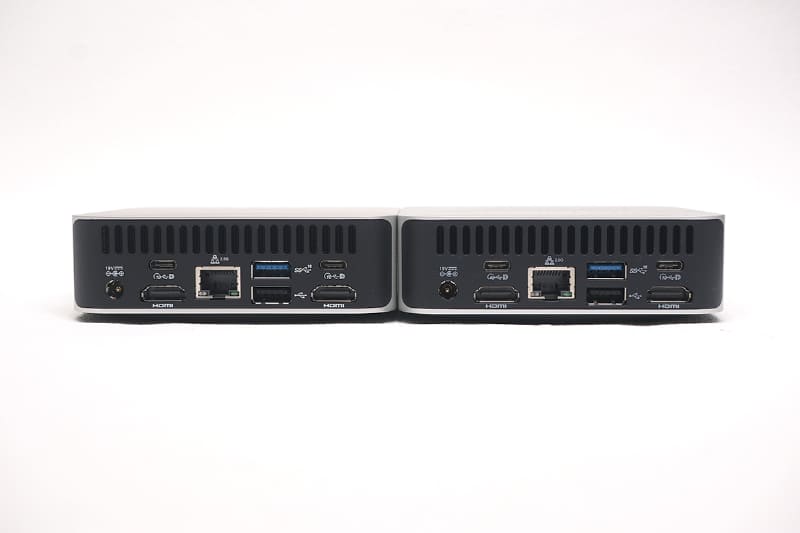 A8(写真右)と背面インターフェイスの配置は共通だが、USB4がUSB 3.2 Gen 2 Type-Cに変更されているのがトピック(刻印も異なる)