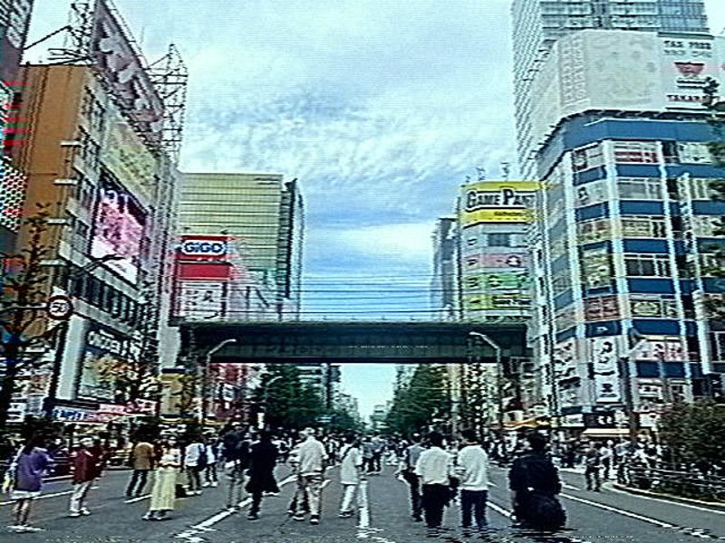 HEISEI-VHSの使用例。左: デフォルト設定で加工した写真、右: 加工前写真