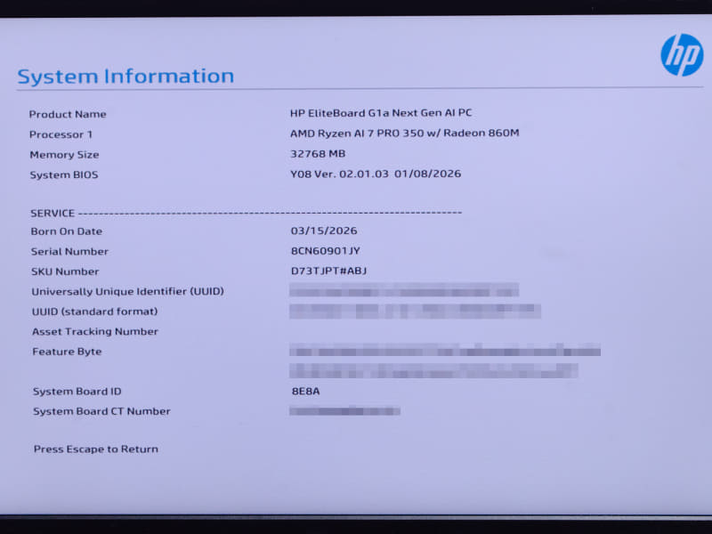 BIOS / System Information