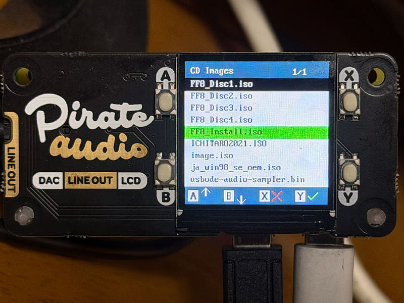 当初はFF8_インストール.isoという名前でコピーしていたが、日本語未対応ということに気がつき英語にリネームした。