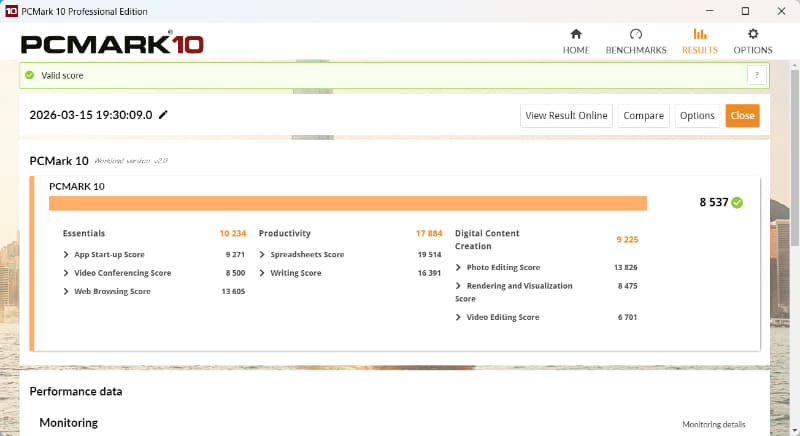 PCMark 10 Standardの結果
