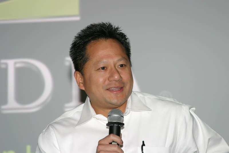 筆者の写真ライブラリに残っていたもっとも古いフアン氏の写真。2006年3月と今から20年前のNVIDIAのイベントで撮影した写真。まだ眼鏡もかけていないし、革ジャンではなくて白いシャツだ