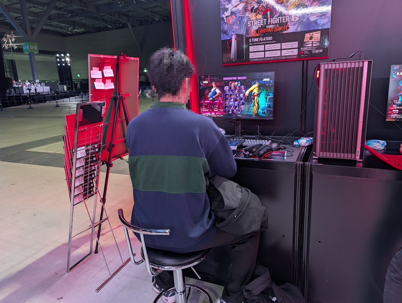 「ストリートファイター6」の試遊台にも「G TUNE FG-A7G80」が使用されていた。構成は前述の「鉄拳8」と同等のものとなる