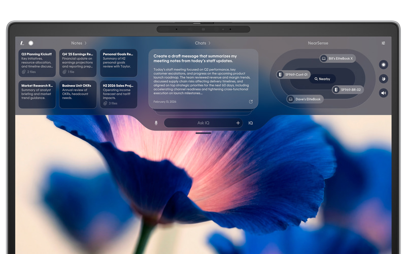 HP EliteBook X G2上で実行されているHP IQ