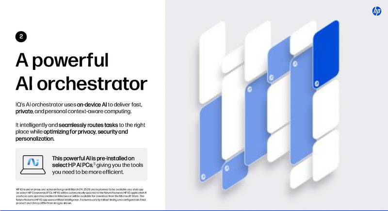 ローカルのプロセッサで実行されることで、追加コストやデータ漏洩のリスクなくAIが活用できる(出典: HP Imagine 2026、HP)