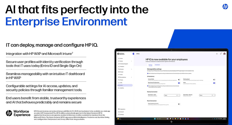 エンタープライズIT管理機能に対応(出典: HP Imagine 2026、HP)