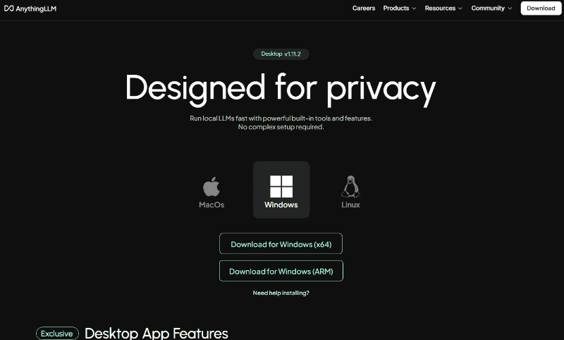AnythingLLMはGUIアプリなので、インストール方法とかの説明は省く！