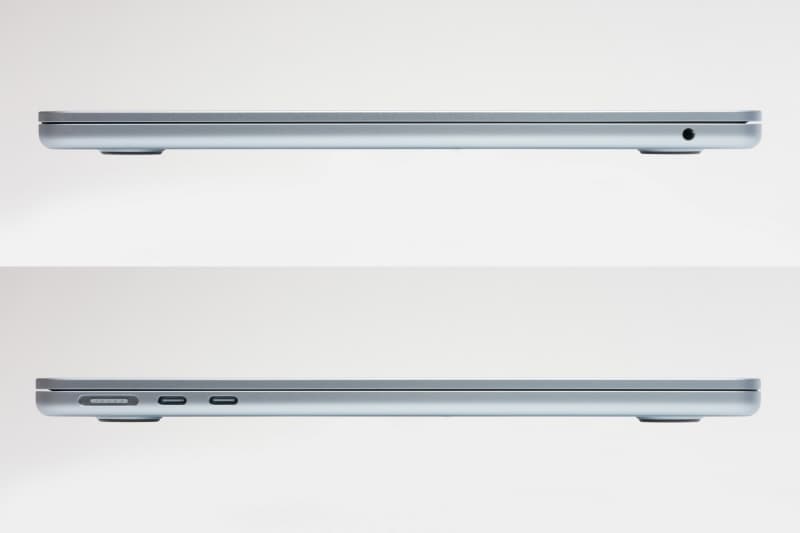 右側面に3.5mmヘッドフォンジャック×1、左側面にMagSafe 3充電ポート×1、Thunderbolt(充電、DisplayPort、Thunderbolt 4接続時最大40GB/s、USB4接続時最大40GB/s)を配置