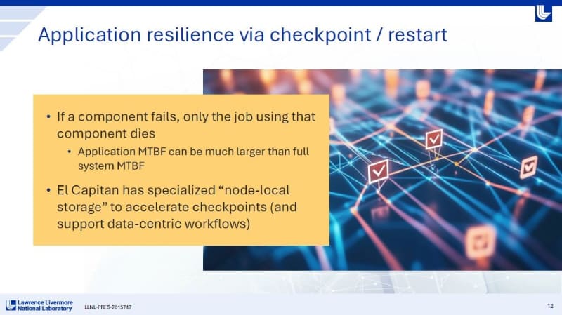 部品故障の影響限定化とチェックポイント/リスタート機能の強化。Bruce Hendrickson氏によるIRPS基調講演のスライドから(講演番号KN1)