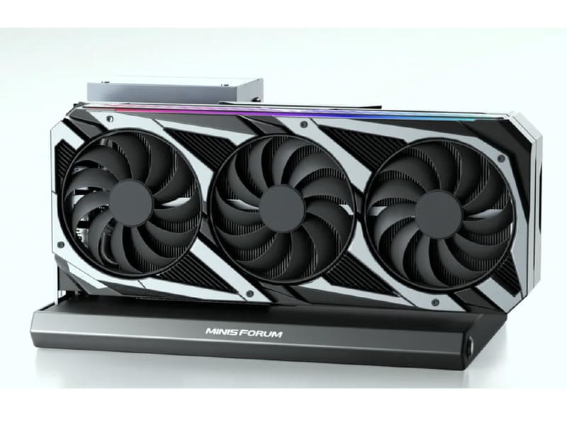 GPUドックでは、市販のビデオカードを組み込んで利用する