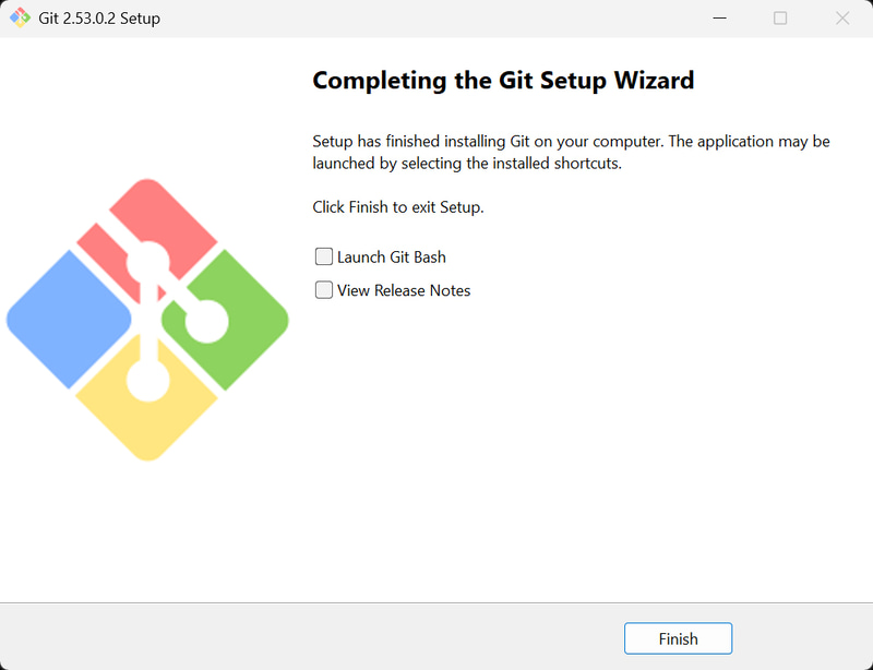 インストールが完了したら「View Release Notes」のチェックを外して「Finish」をクリック
