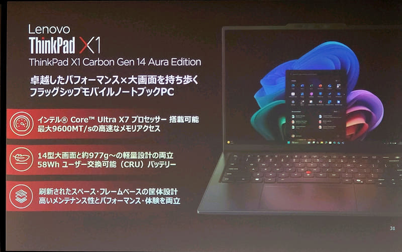 Core Ultra X7を搭載可能