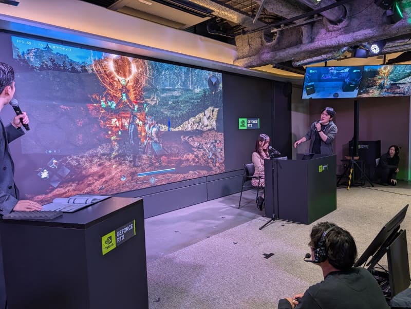 DLSSをオフの状態でのゲームをプレイしている様子