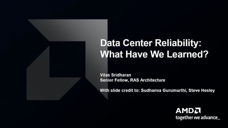AMDのVilas Sridharan氏によるキーノート講演のタイトルスライド。IRPS 2026の講演スライドから(講演番号KN4)