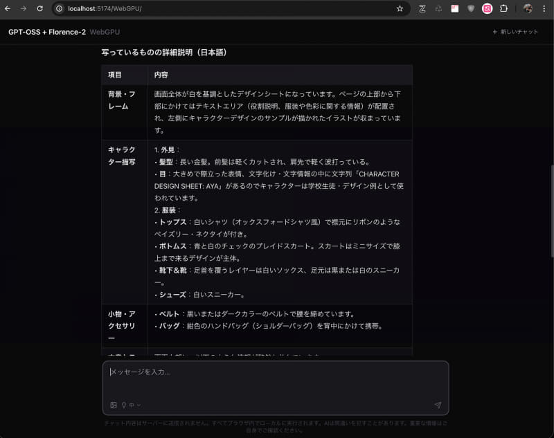 webgpu-vision-chat。画像から情報を得てチャット中(2/2)