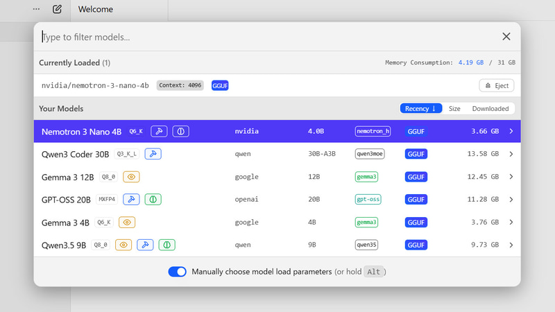 LM StudioではさまざまなAIモデルを利用できる
