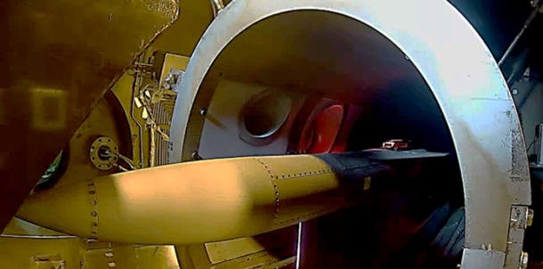 極超音速実験機の燃焼実験(マッハ5飛行状態)(出典: JAXA)