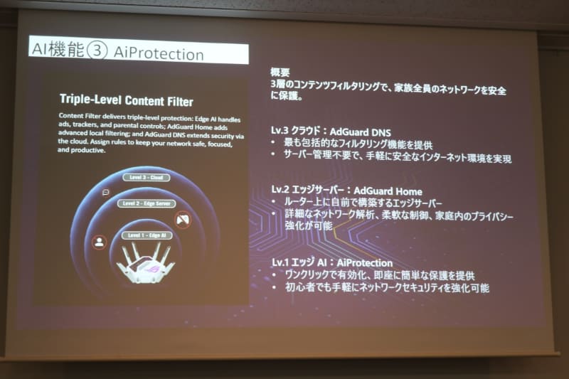 コンテンツフィルタは3段階に設定可能