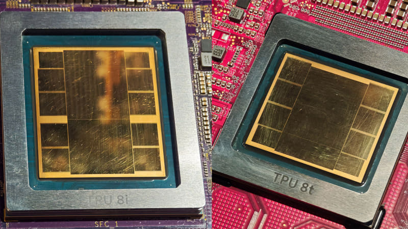 左がTPU 8i、右がTPU 8t