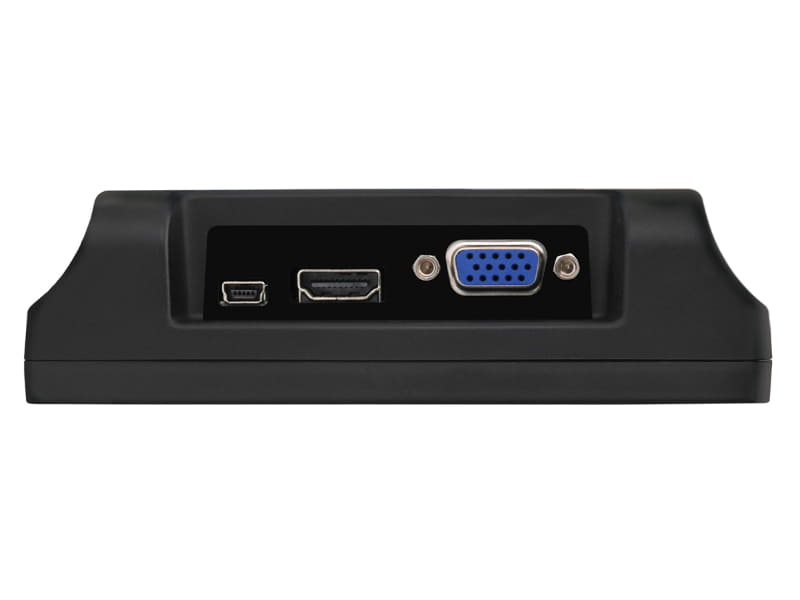 側面にHDMIとミニD-Sub15ピンを搭載<br>Mini USBで電源供給も可能