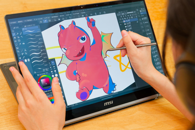 本格的なお絵描きにももちろん活躍。もはや大型の「液タブ」だ