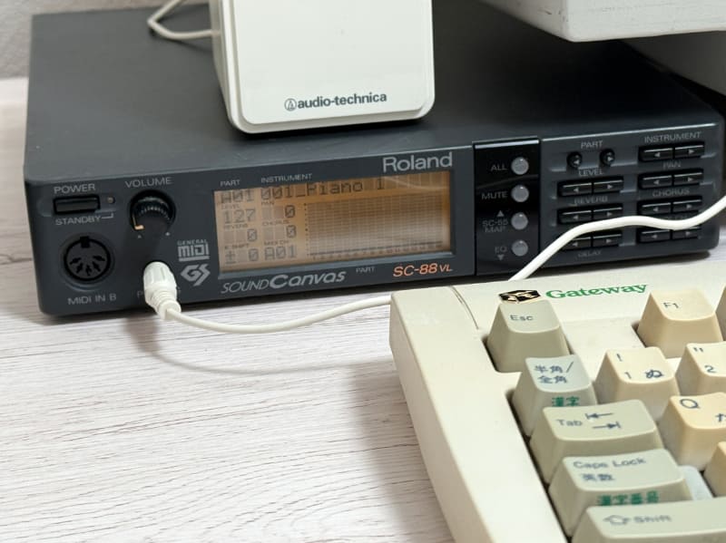 USB MIDIアダプタ経由でSC-88VLもつけてみた。無事動作